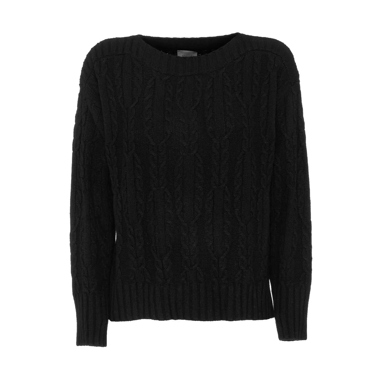 Black Chianti Knit Sweater for Women with Braids