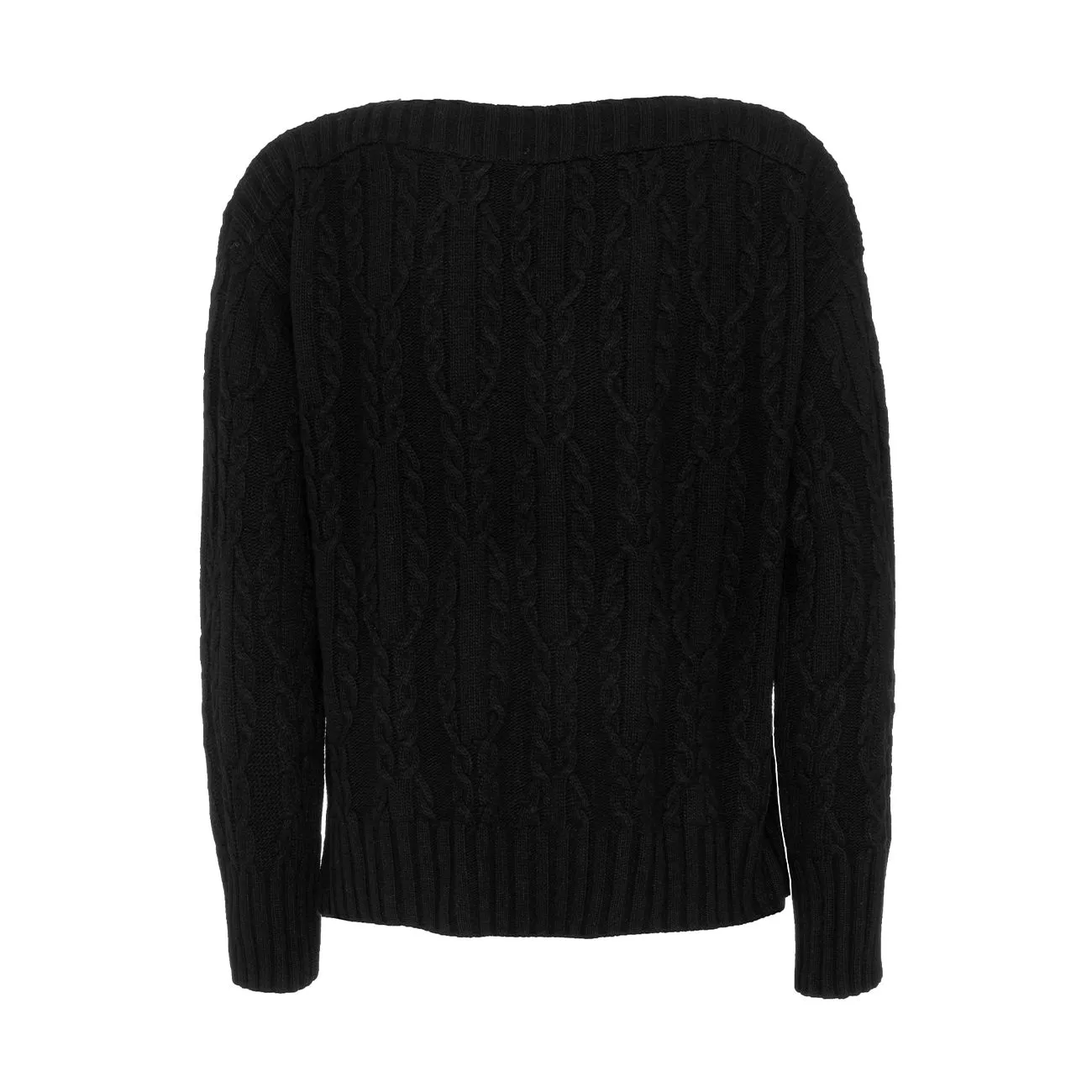 Black Chianti Knit Sweater for Women with Braids