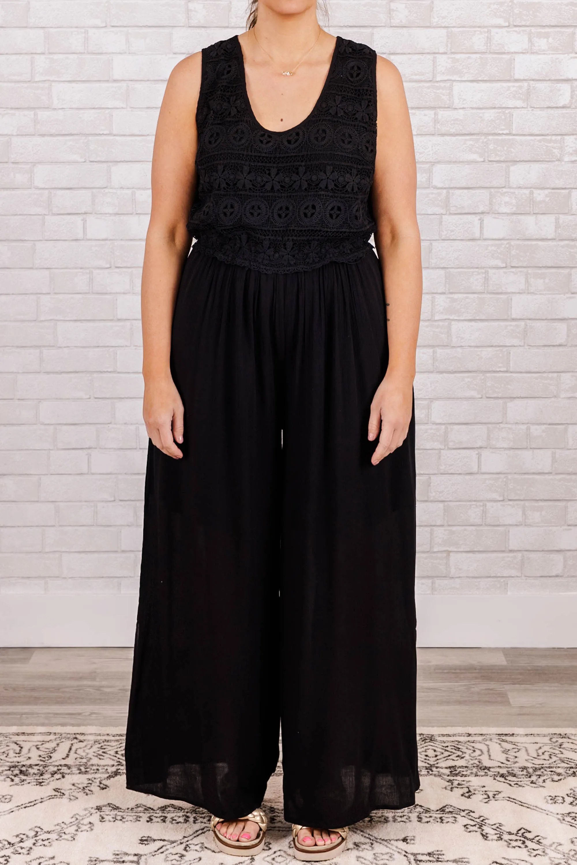 Black Lace Jumpsuit, Boho Style