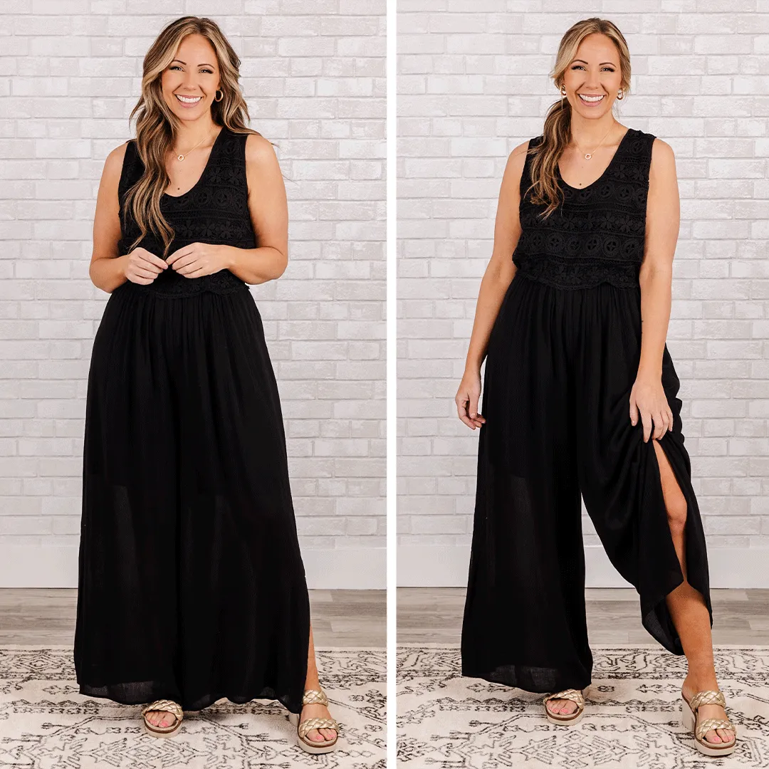 Black Lace Jumpsuit, Boho Style