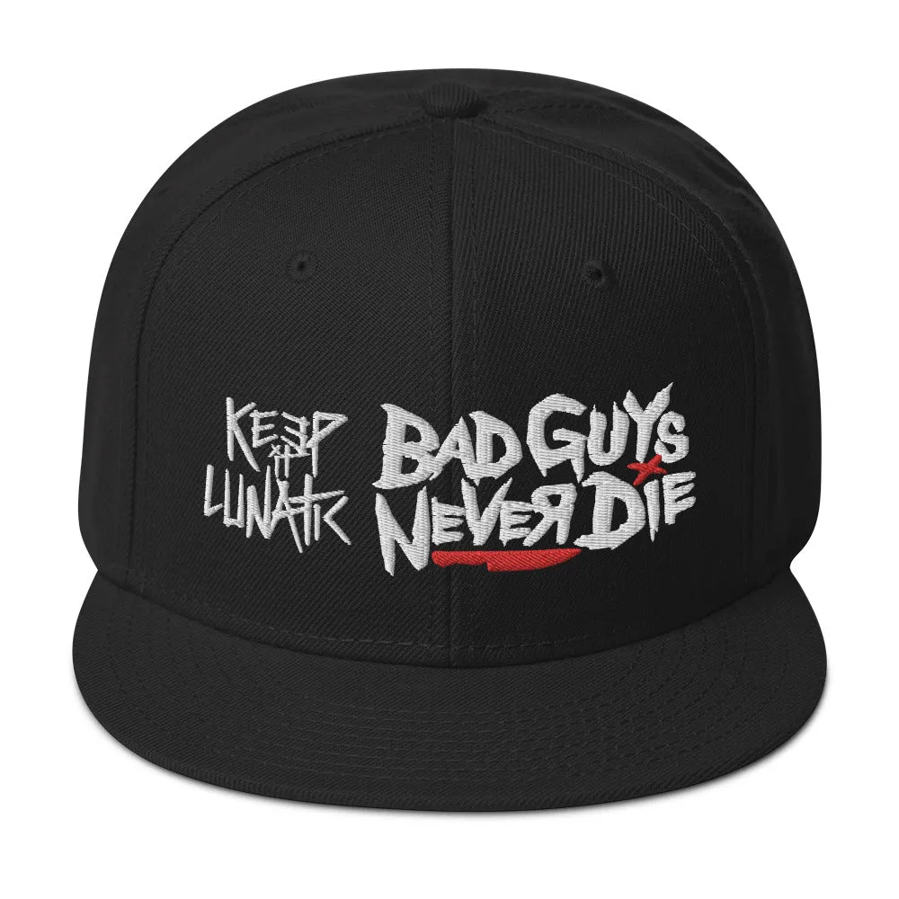 Black Snapback Hat - Bad Guys Never Die