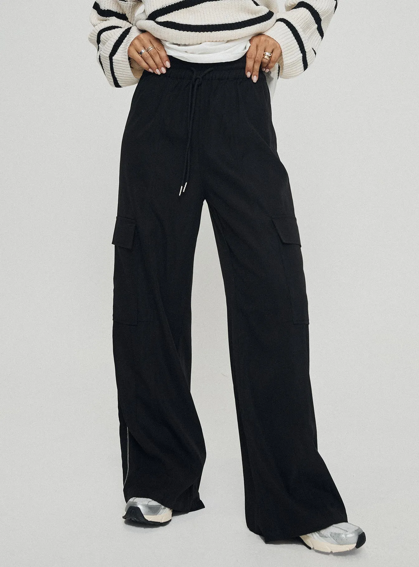 Black Washed Presson Cargo Pants