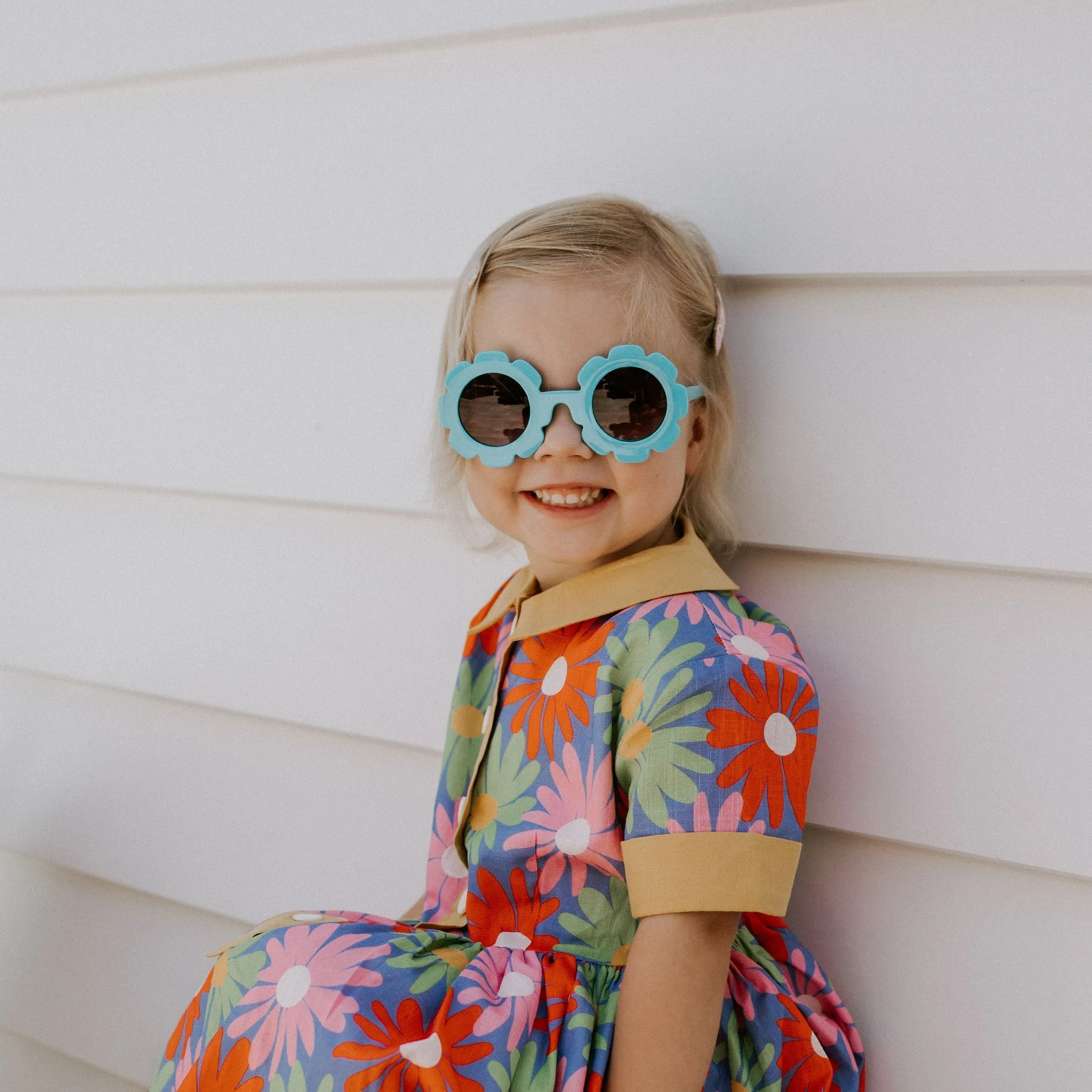 Blue Flower Toddler Sunglasses