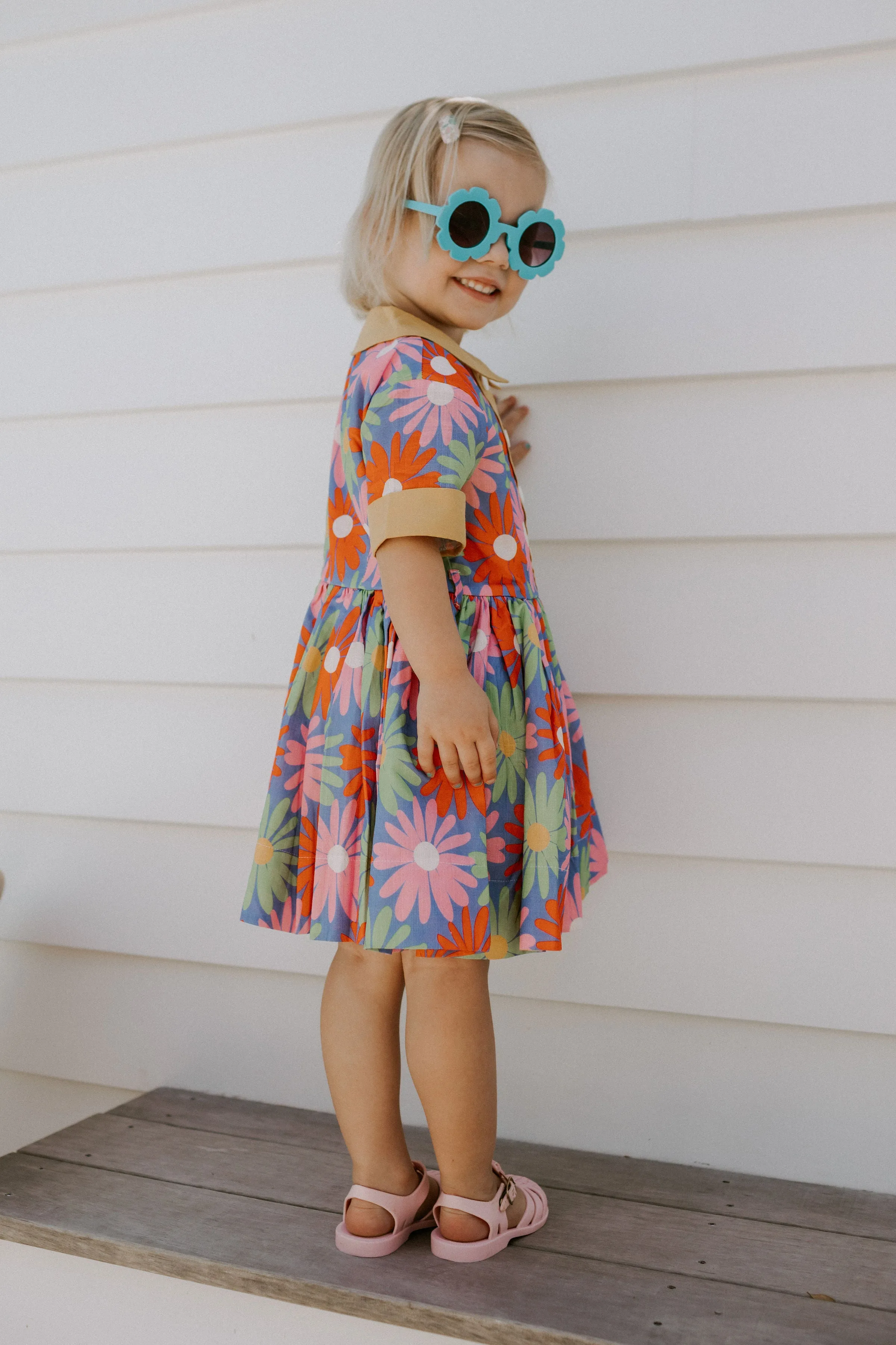 Blue Flower Toddler Sunglasses