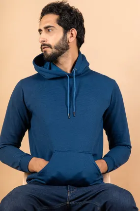 Blue Solid Hoodie