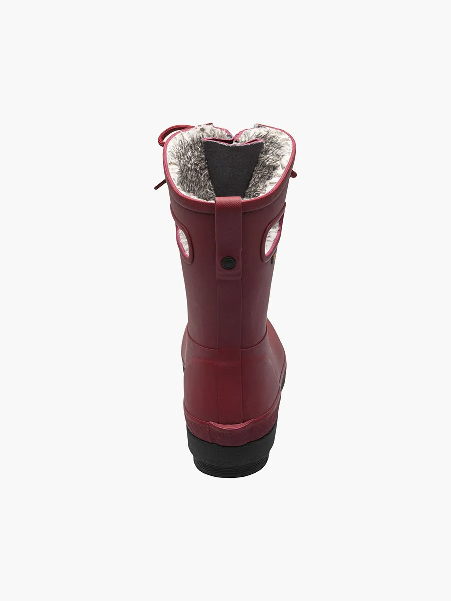 Bogs Womens Amanda II Lace Up Waterpoof Rain Boots- Cranberry