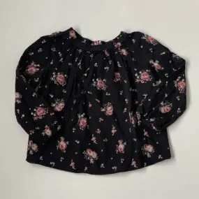 Bonpoint 3 Year Old Black Floral Blouse