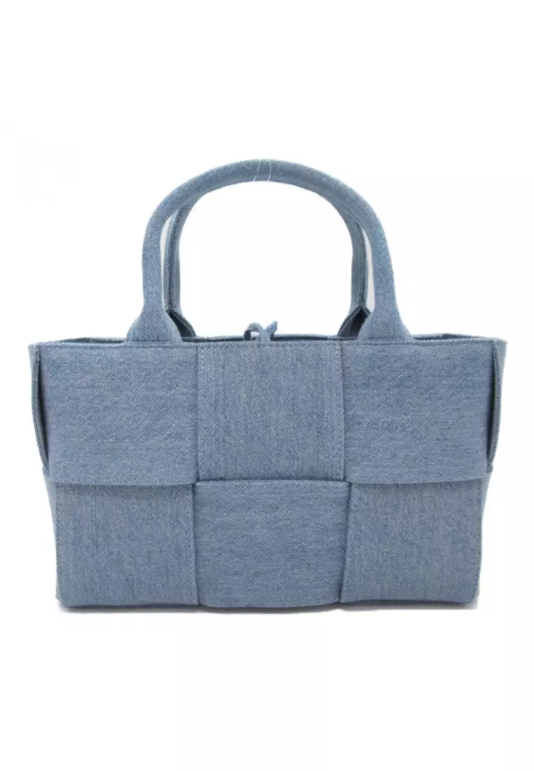 BOTTEGA VENETA Pre-loved BOTTEGA VENETA Arco 2Way Tote Bag Handbag Tote Bag Denim Blue Denim Blue