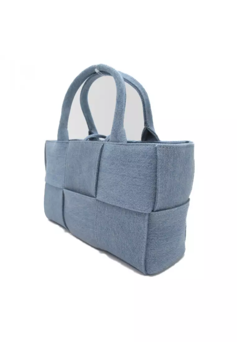 BOTTEGA VENETA Pre-loved BOTTEGA VENETA Arco 2Way Tote Bag Handbag Tote Bag Denim Blue Denim Blue