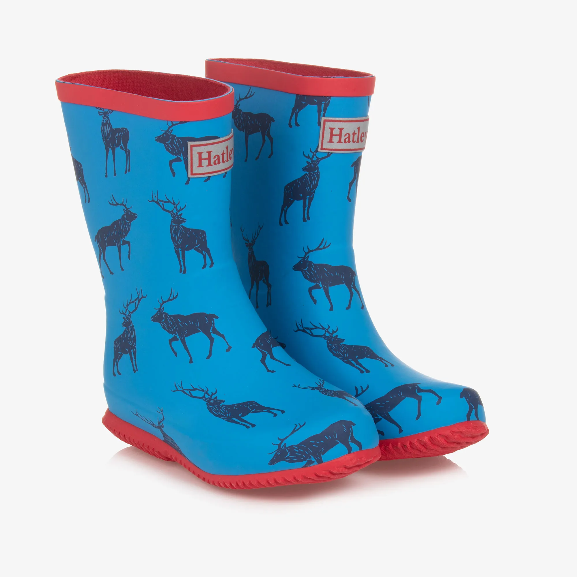 Boys Blue Elk Print Rain Boots