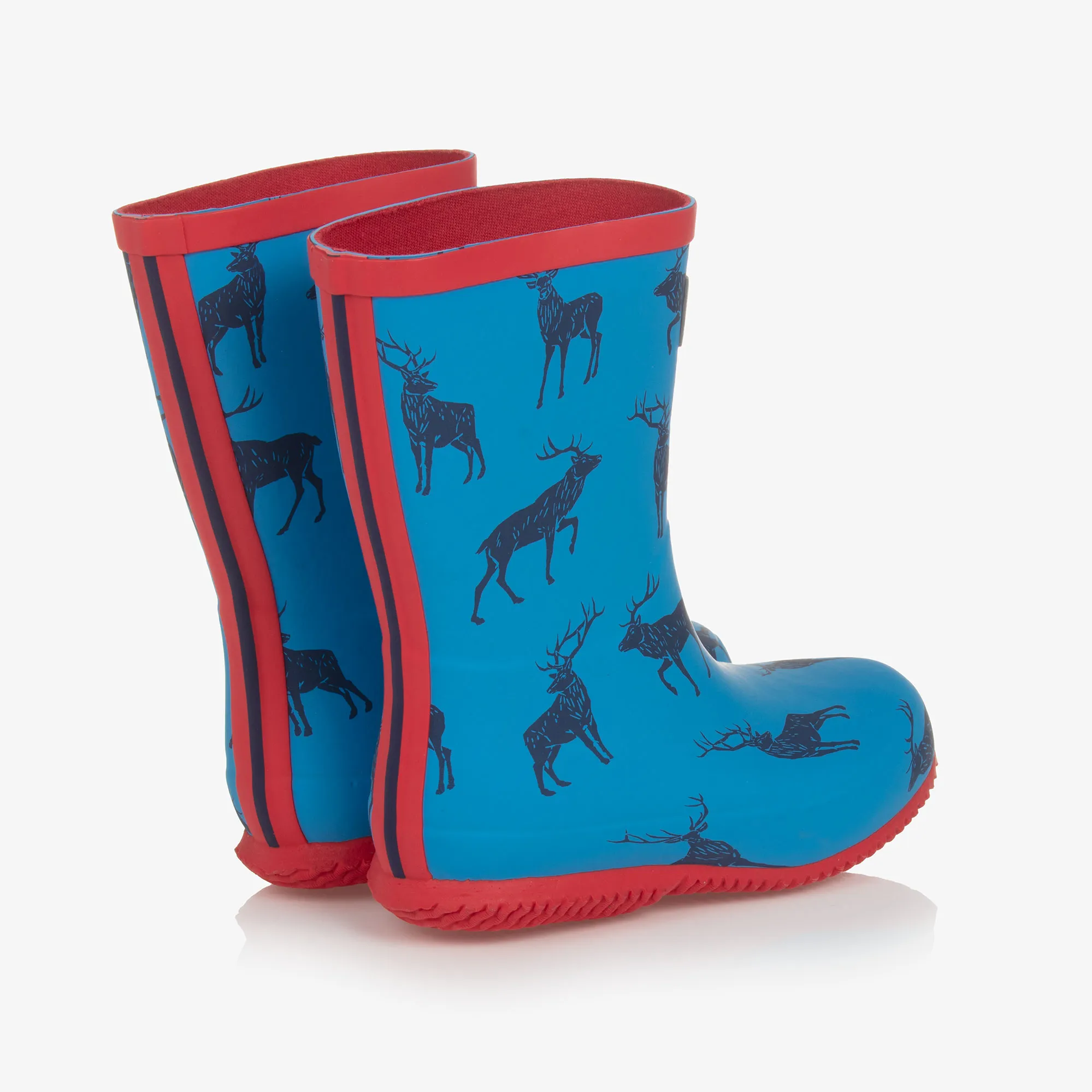 Boys Blue Elk Print Rain Boots