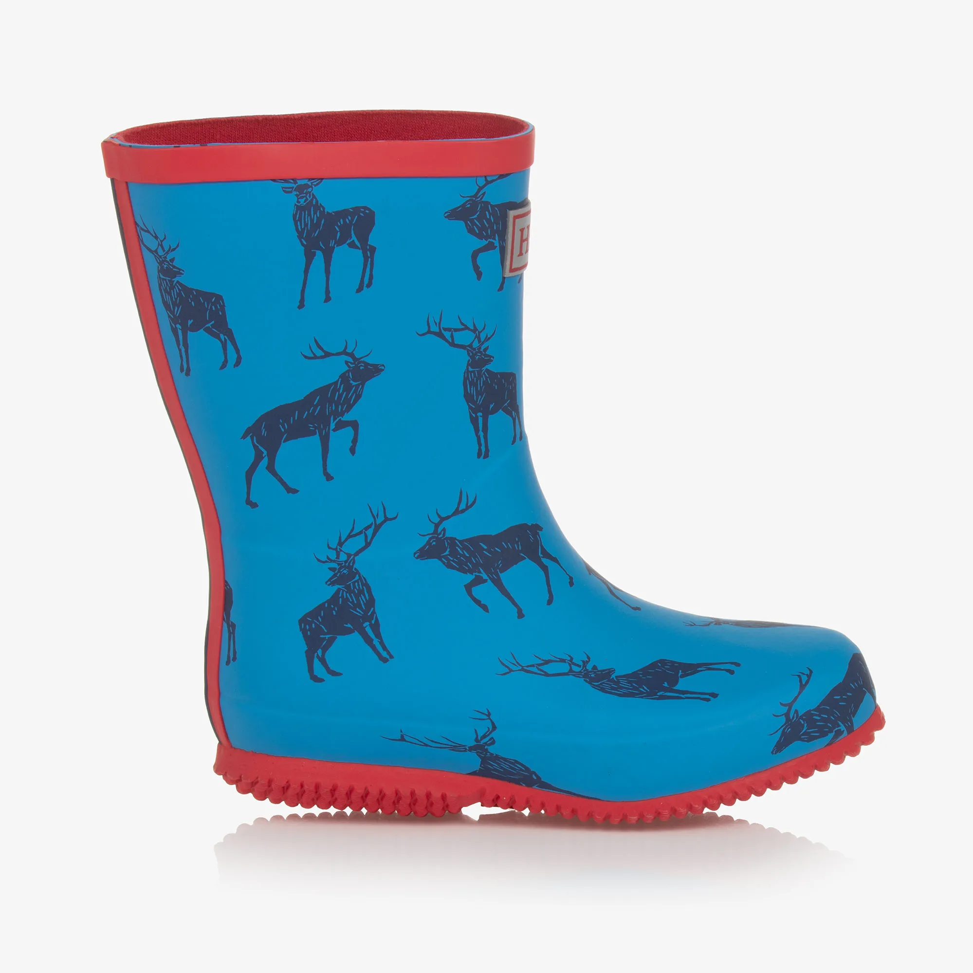 Boys Blue Elk Print Rain Boots