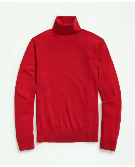 Brooks Brothers red merino wool turtleneck sweater