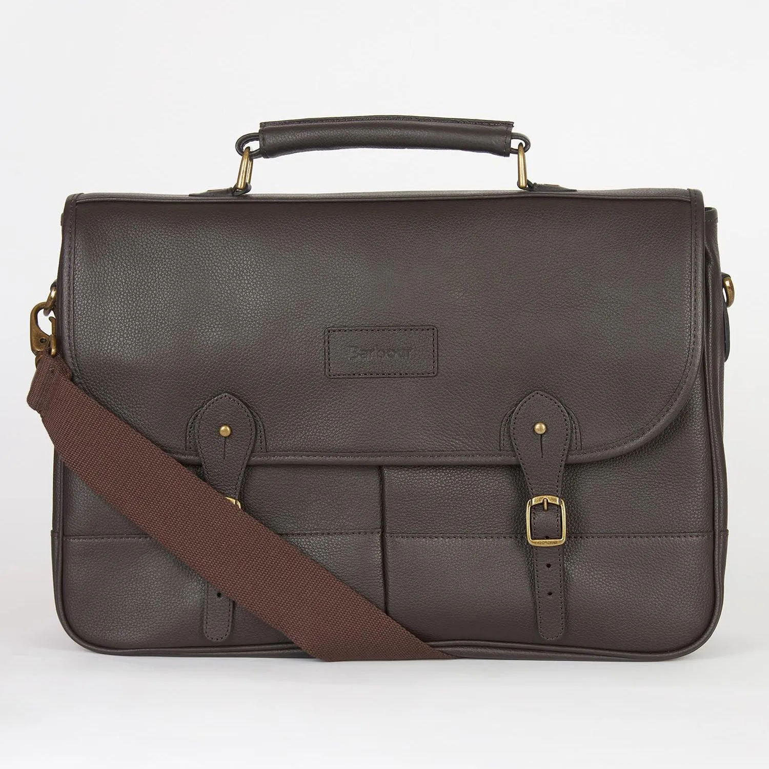 Brown Barbour leather briefcase