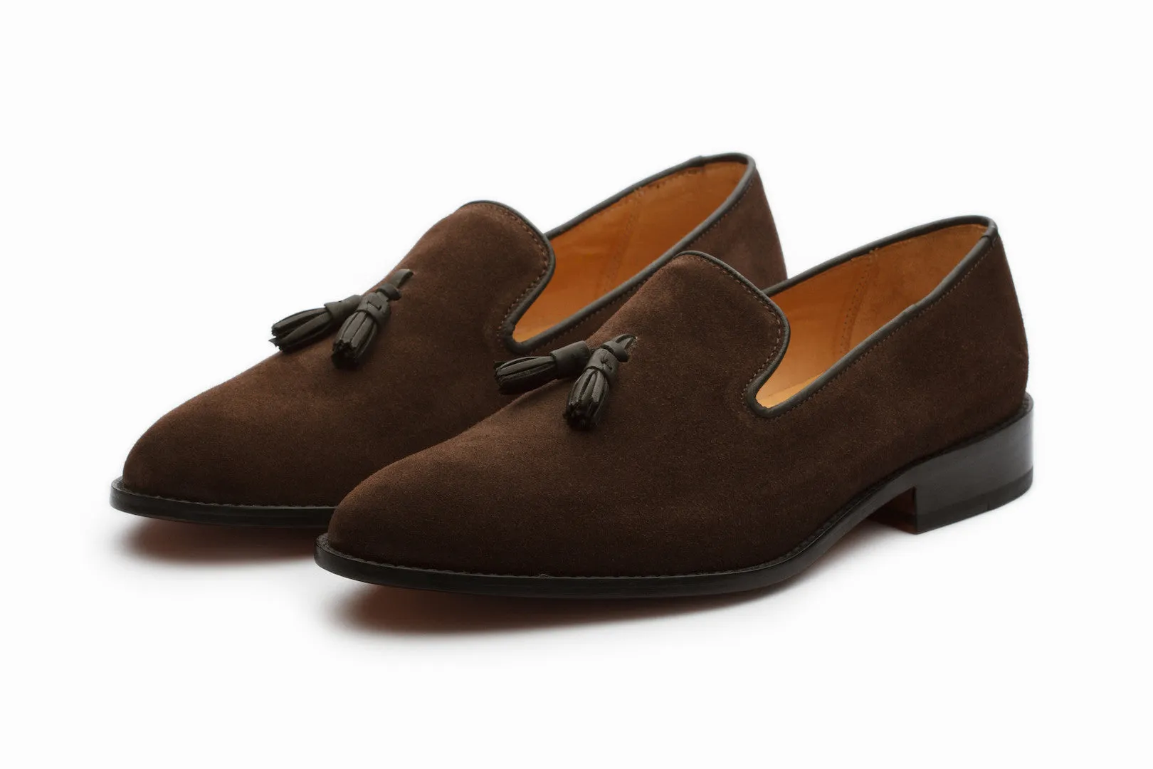 Brown Suede Tassel Loafers