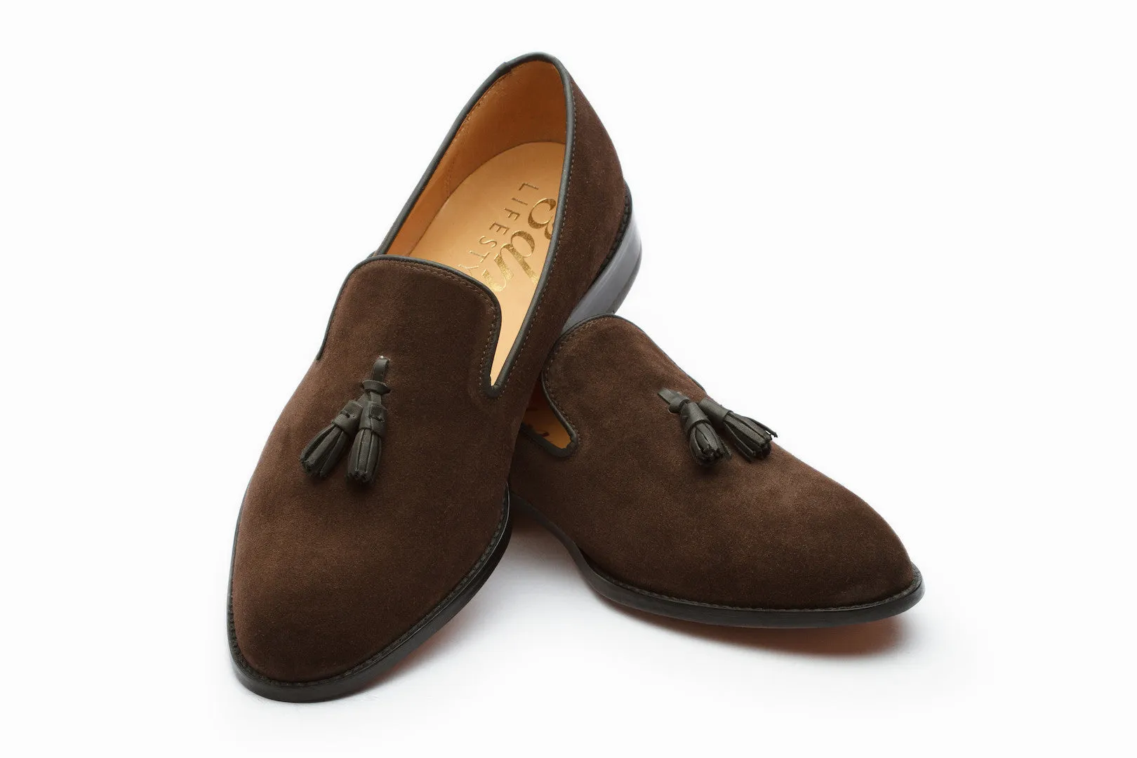 Brown Suede Tassel Loafers