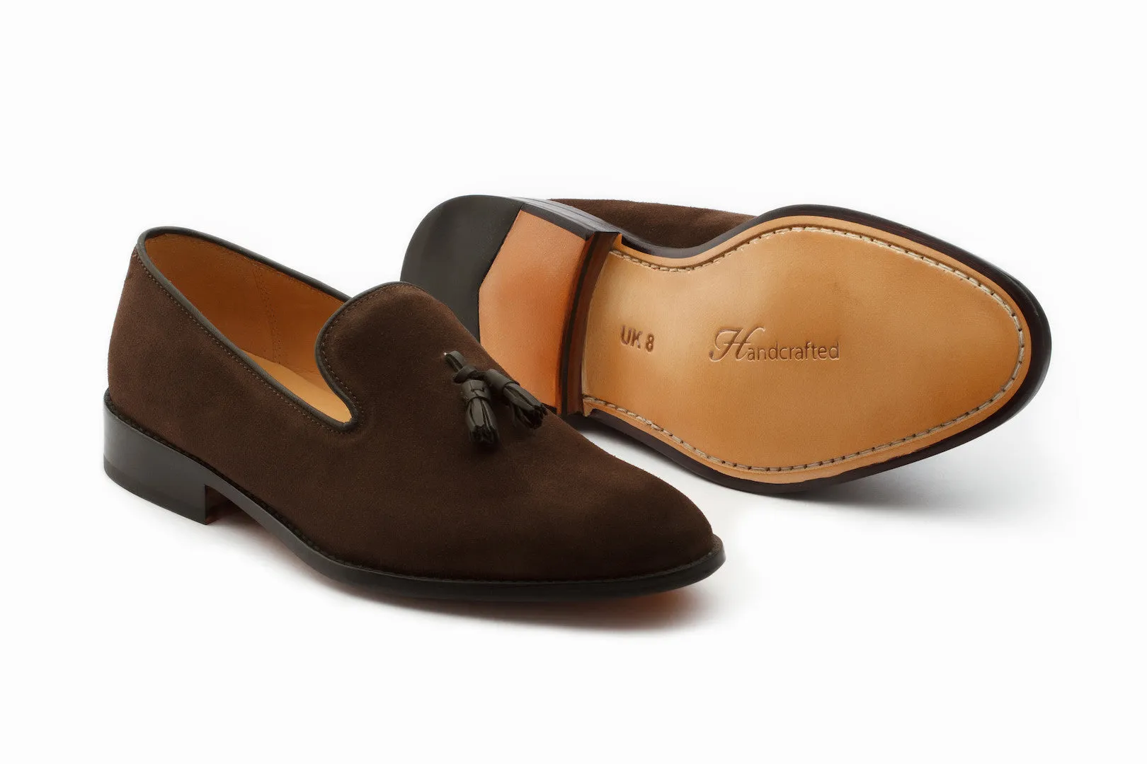 Brown Suede Tassel Loafers