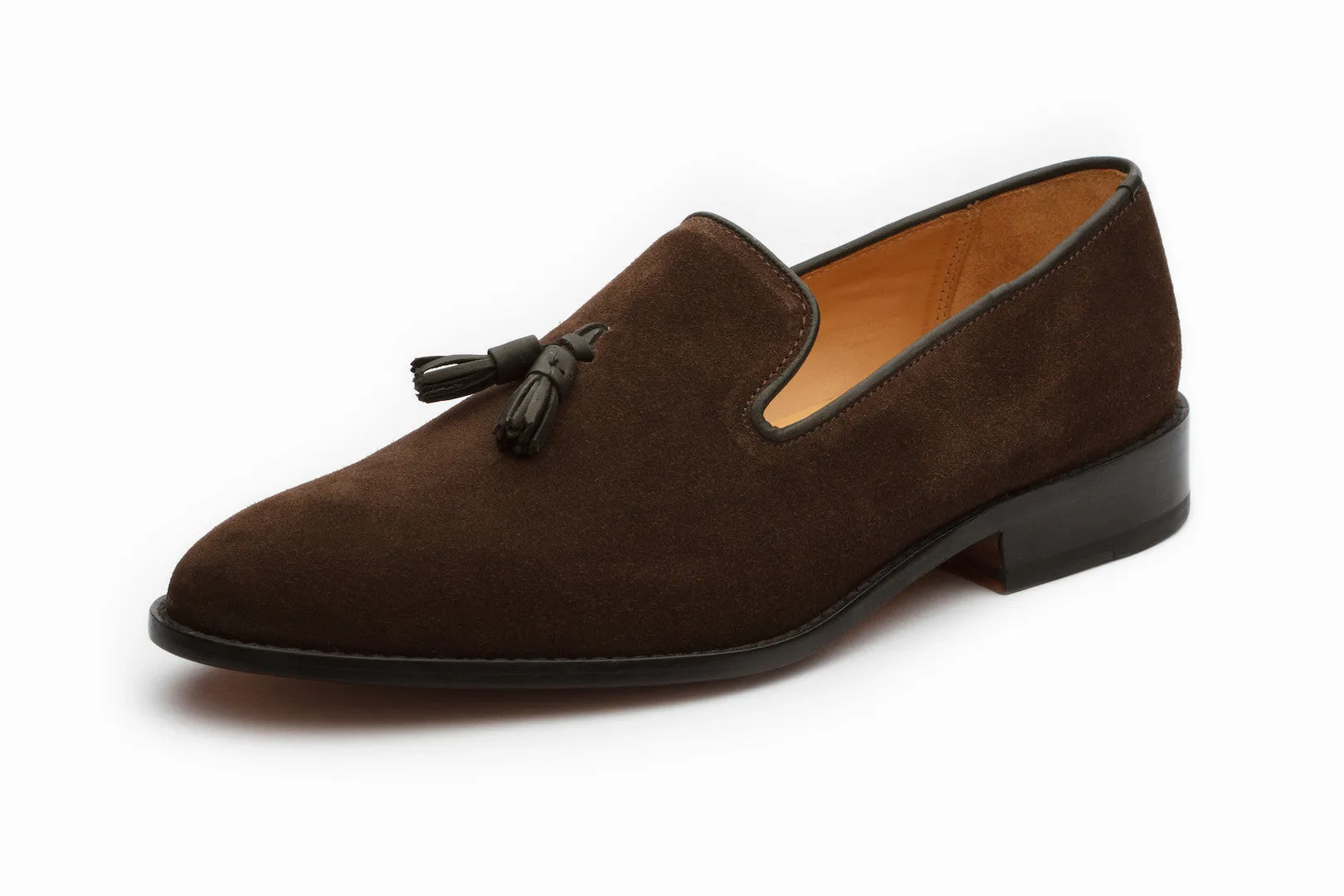 Brown Suede Tassel Loafers