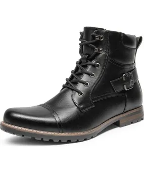 Bruno Marc Men s Cap Toe Motorcycle Combat Boots