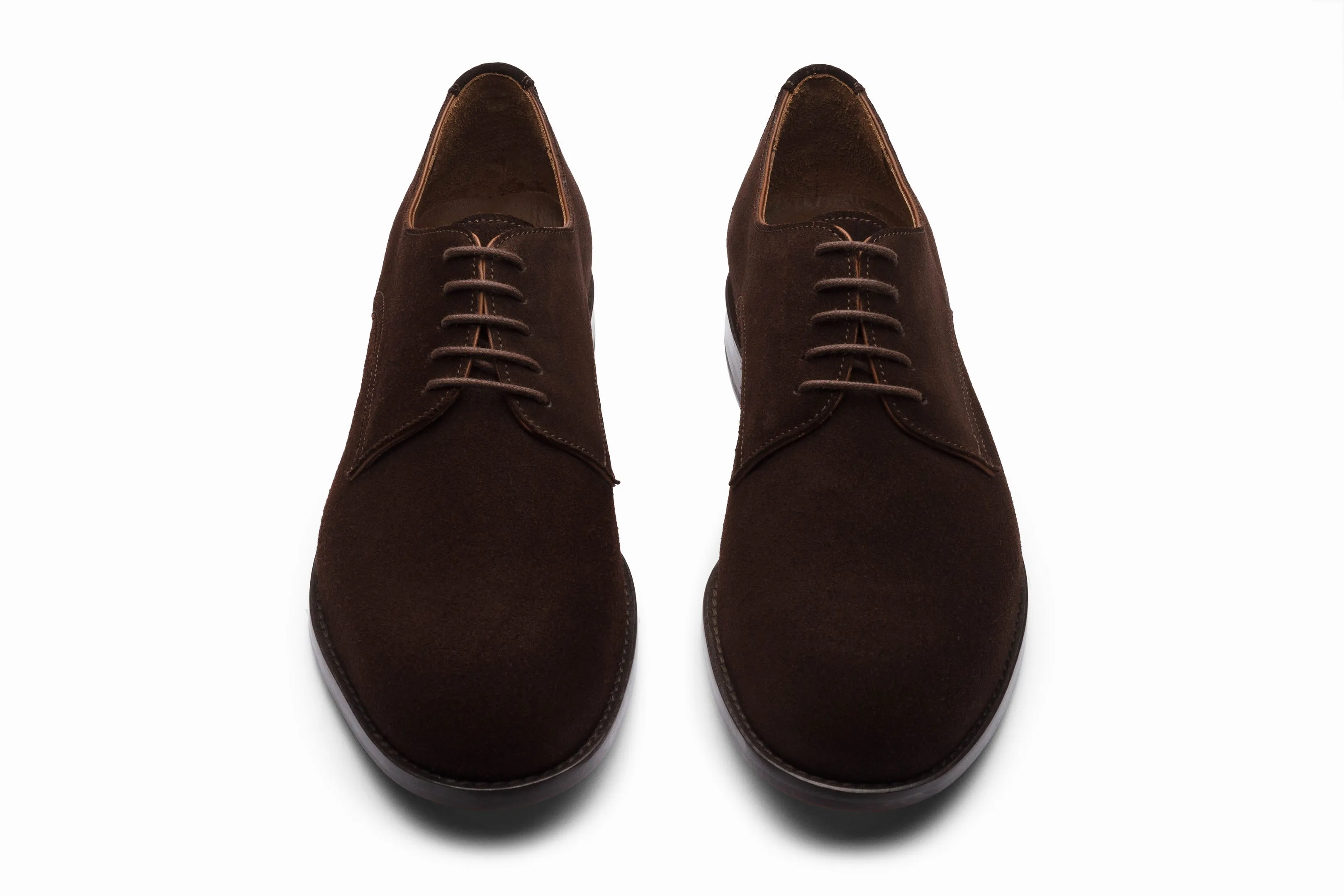 Casual Derby Shoes - Dark Brown Suede