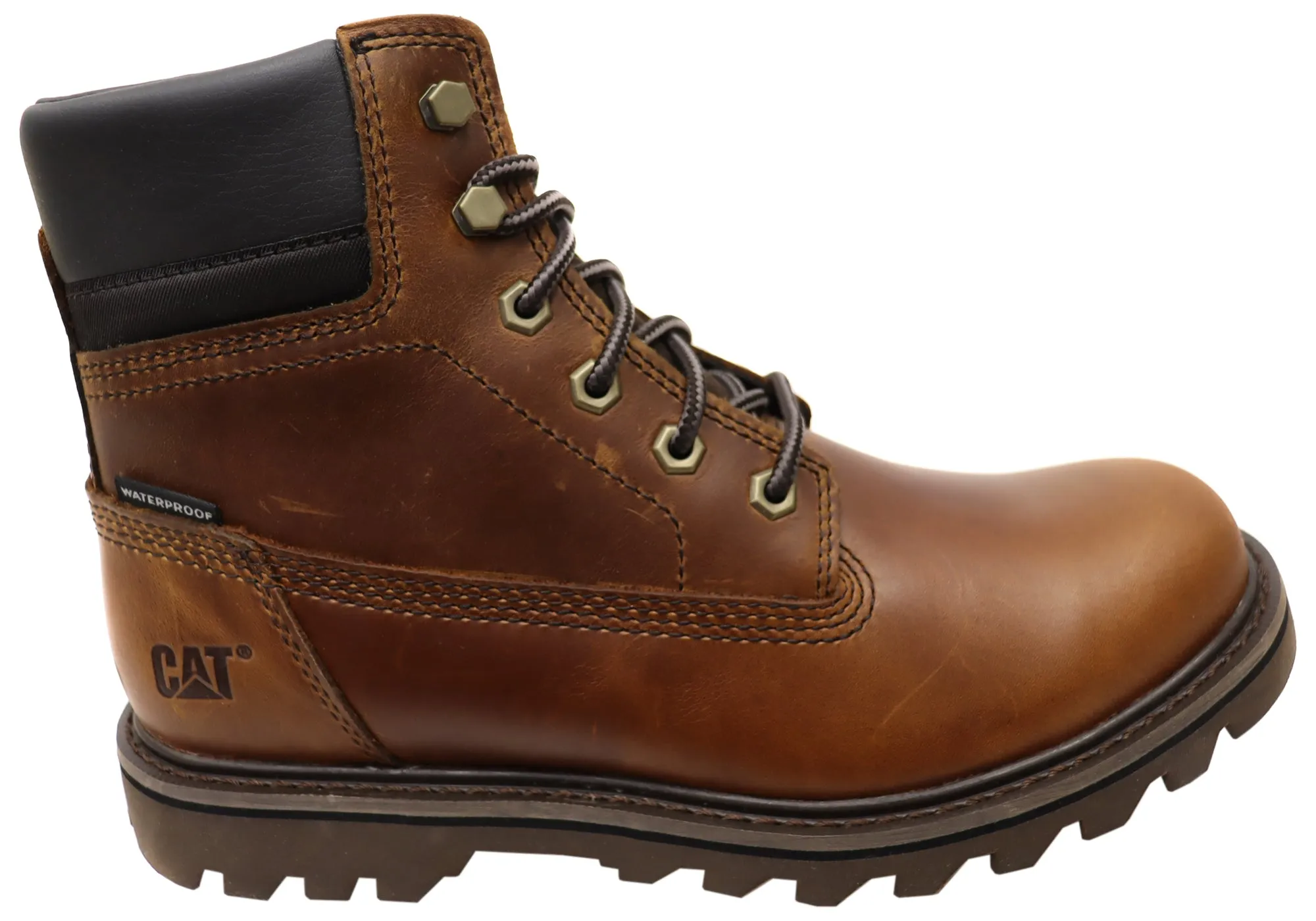 Caterpillar Mens Comfortable Leather Deplete Waterproof Boots