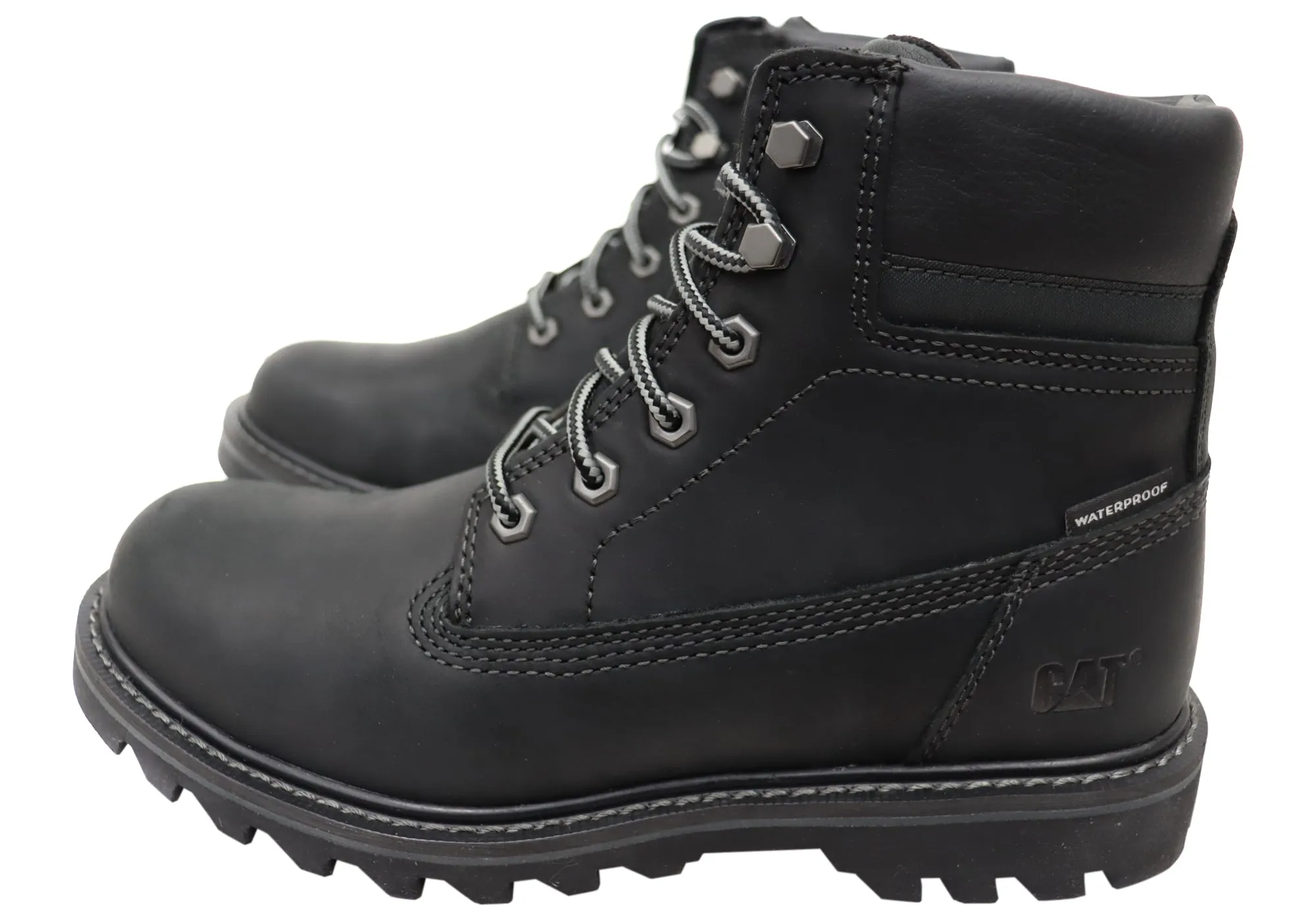 Caterpillar Mens Comfortable Leather Deplete Waterproof Boots