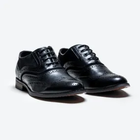 Cavani Russell Black Leather Brogues Formal Shoes