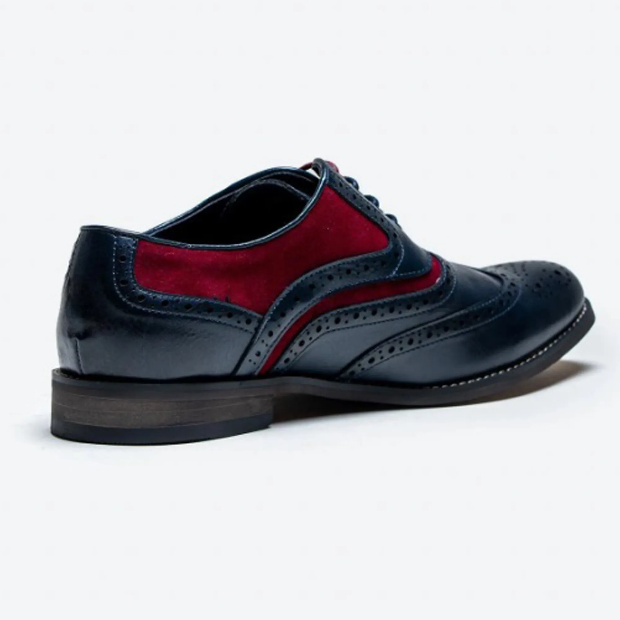 Cavani Russell Navy/Red Leather Brogues Formal Shoes