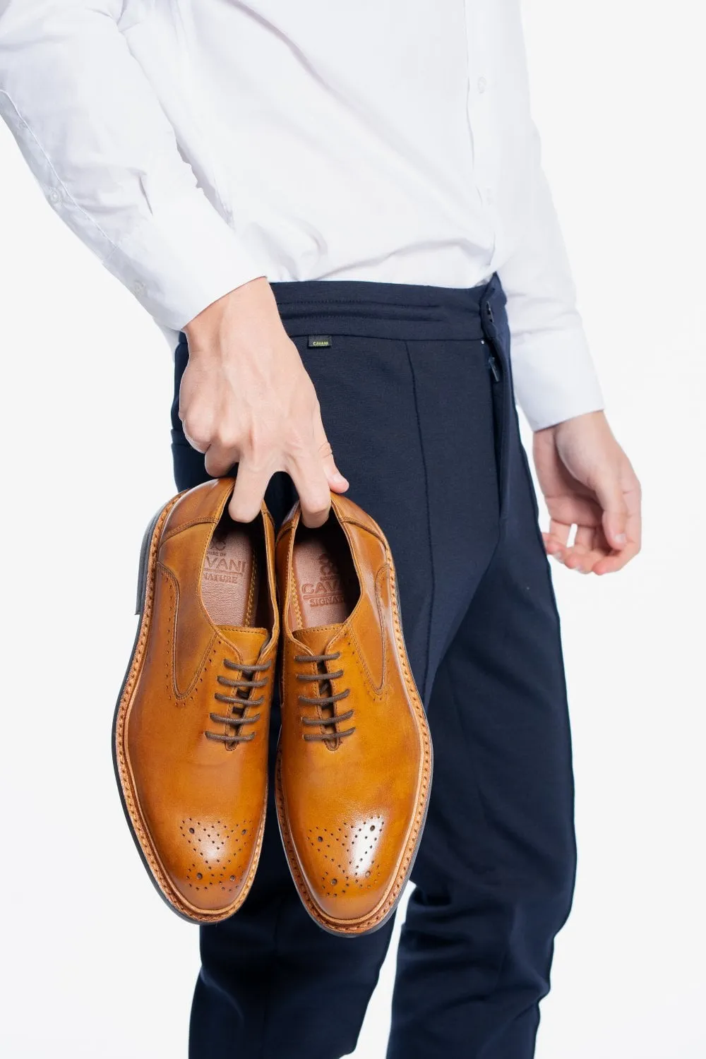 Cavani Signature Brogues Brentwood Tan Leather Shoes