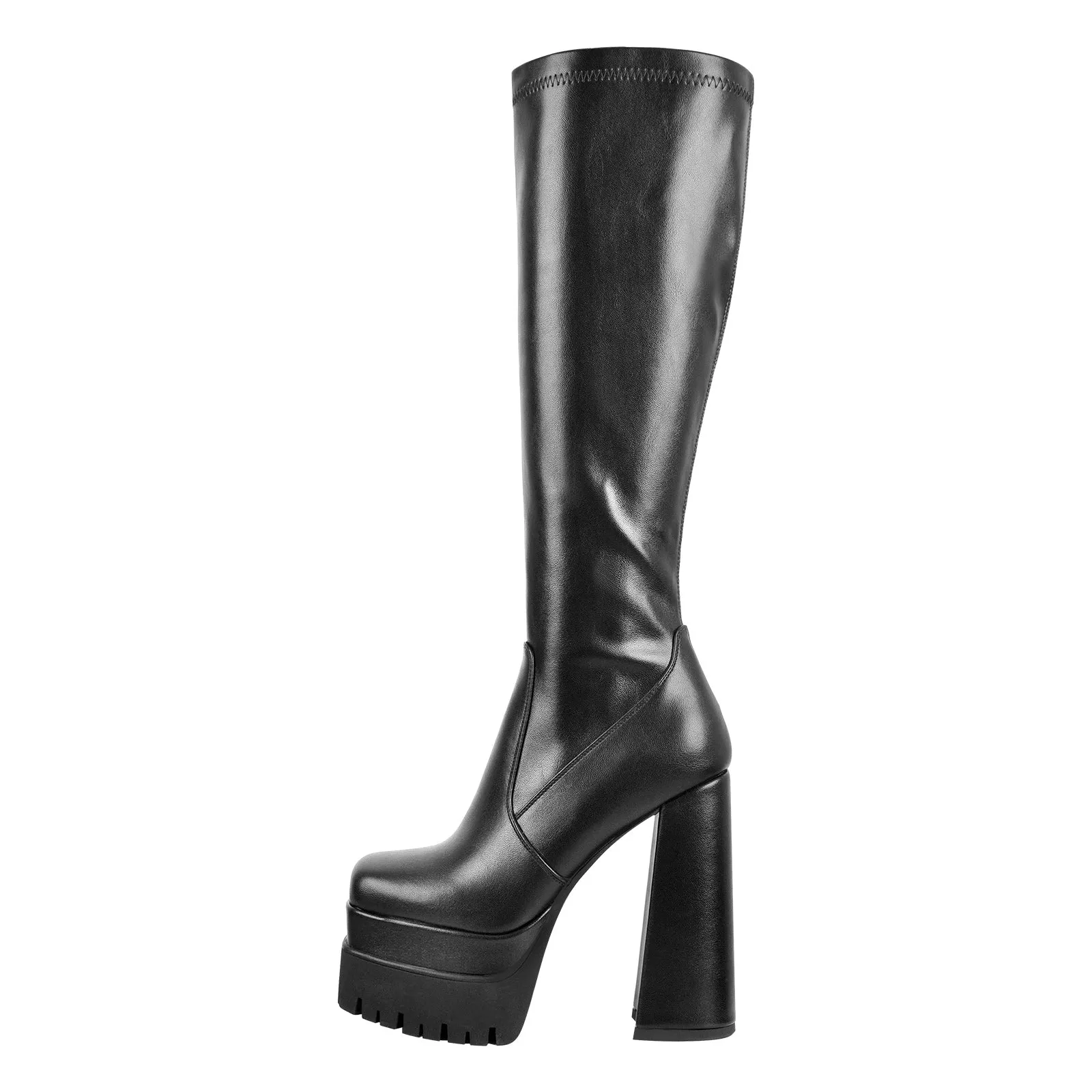 Chunky Double Platform Knee High Boots