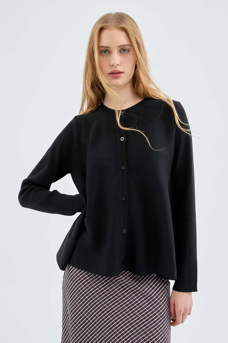 COMPANIA FANTASTICA | Black Flared Cardigan