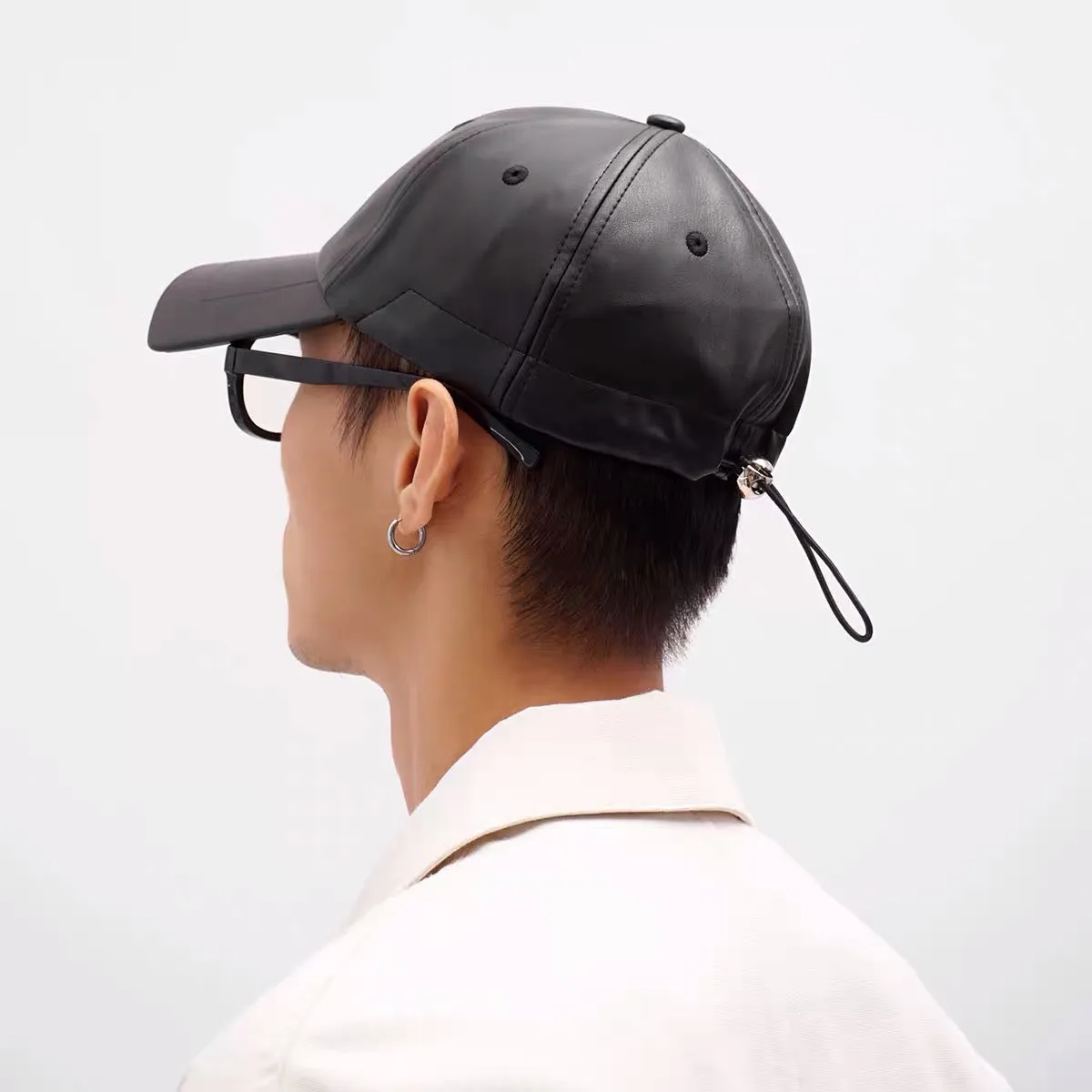 CT leather baseball cap with cropped tongue