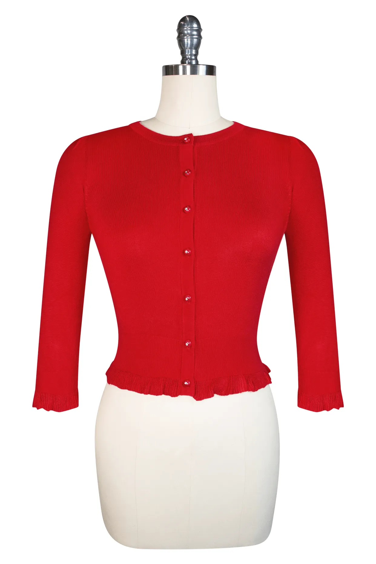 D'Amour Red 3/4 Sleeve Cardigan