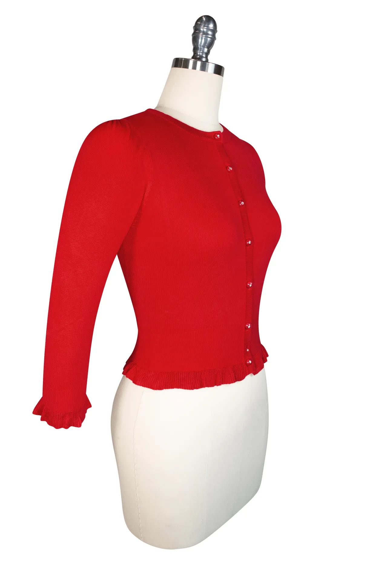 D'Amour Red 3/4 Sleeve Cardigan