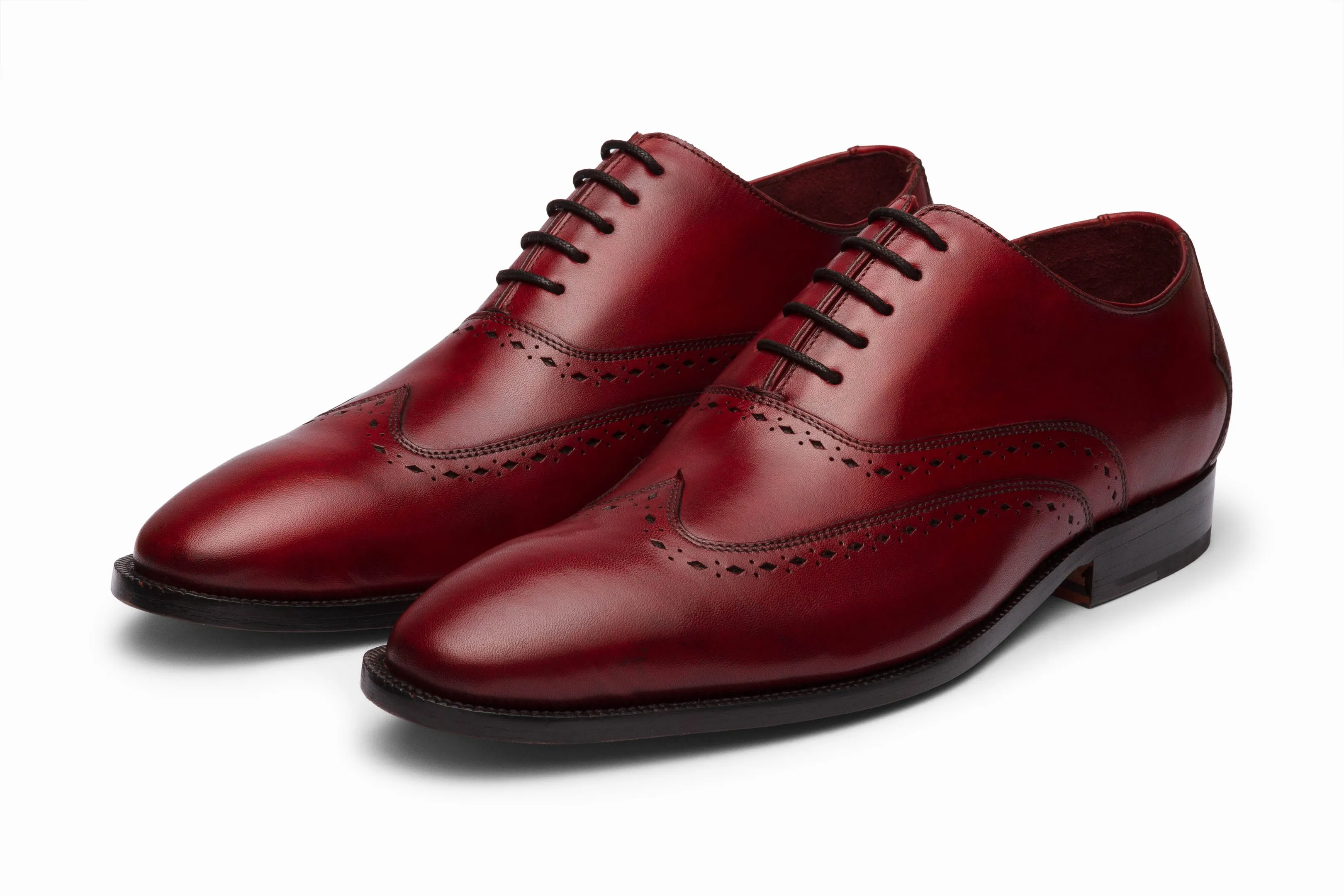 Dark Oxblood Wingtip Oxford Shoes