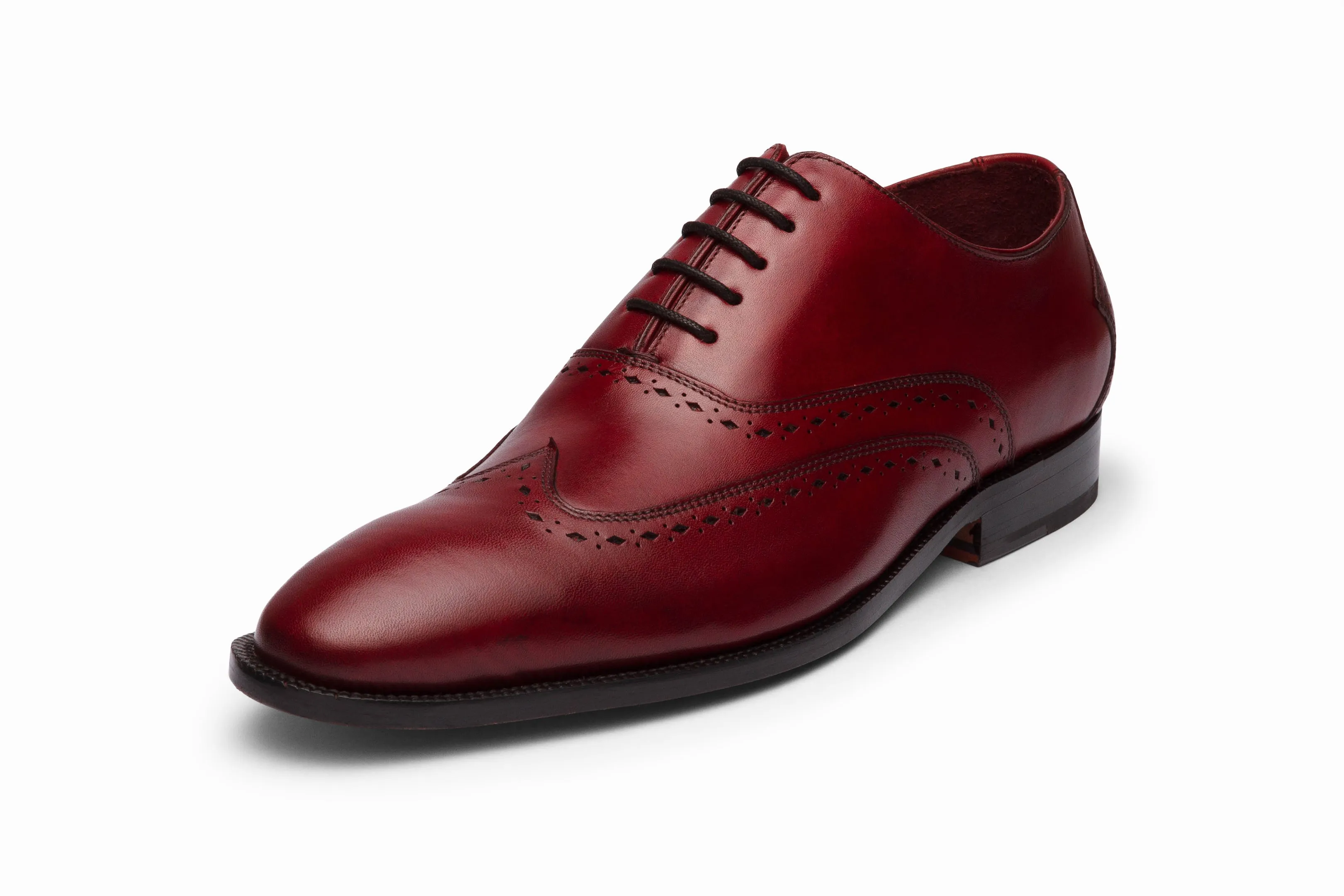 Dark Oxblood Wingtip Oxford Shoes