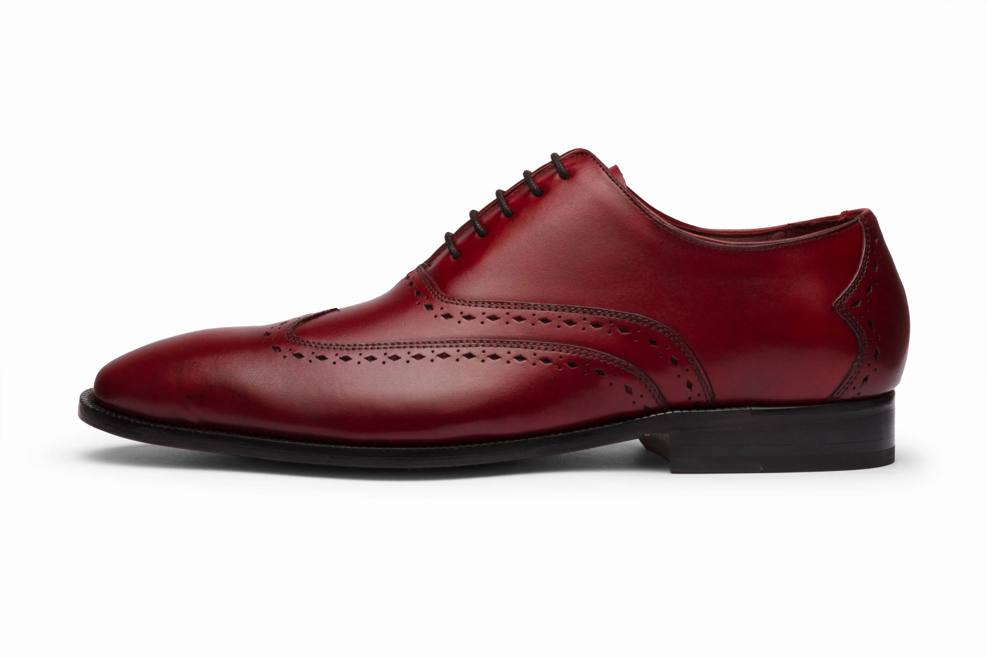 Dark Oxblood Wingtip Oxford Shoes