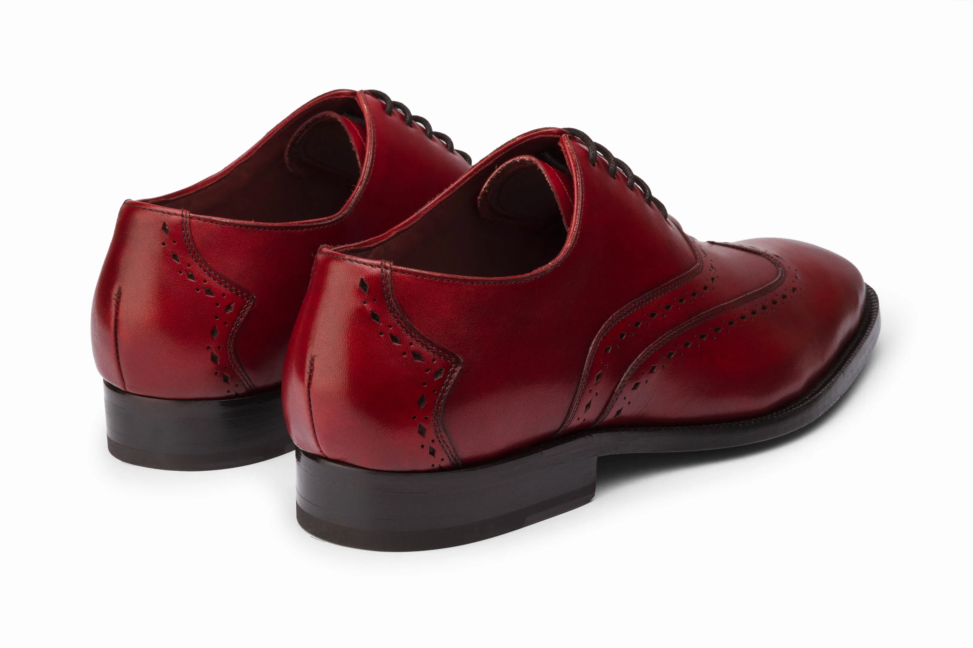 Dark Oxblood Wingtip Oxford Shoes