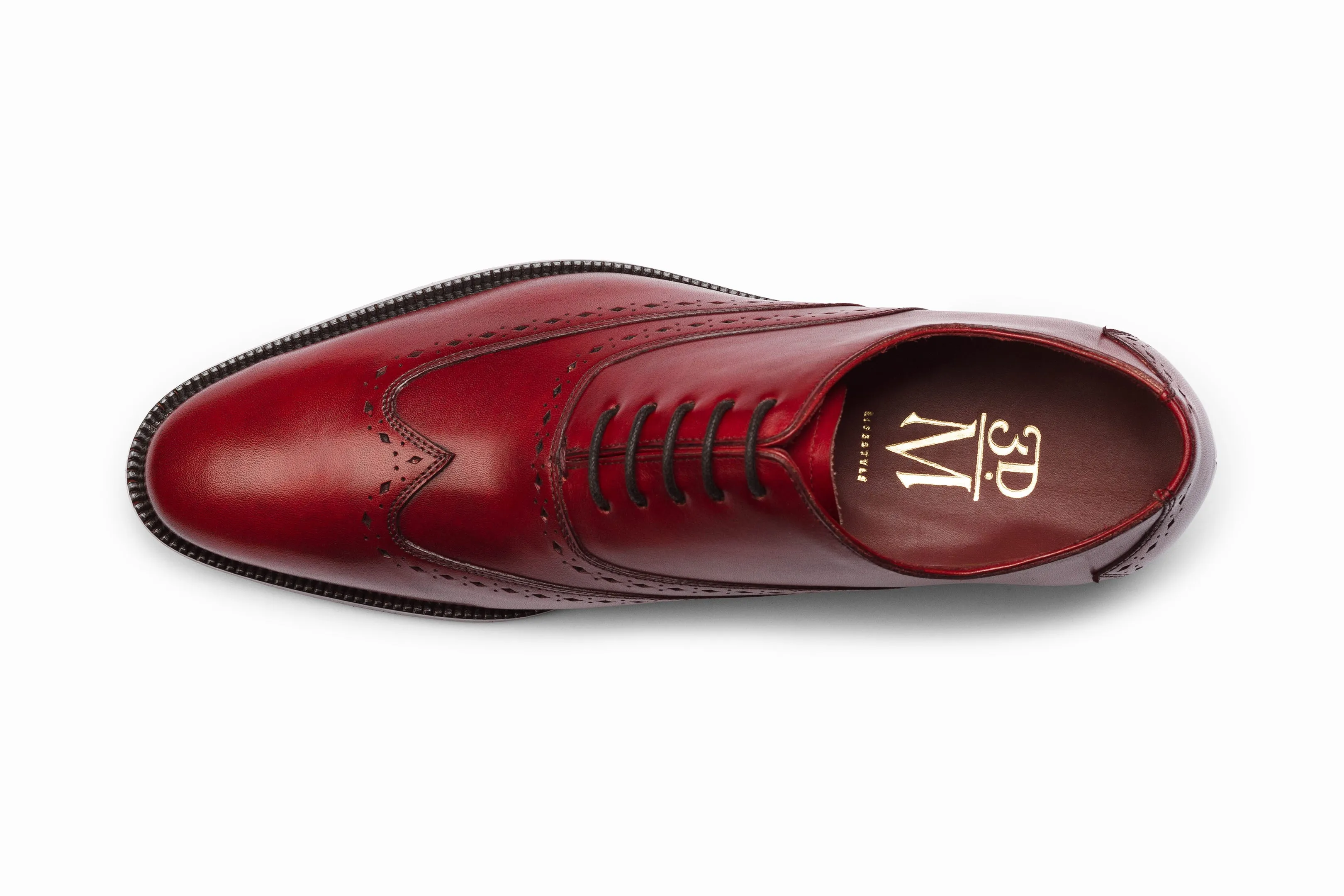 Dark Oxblood Wingtip Oxford Shoes