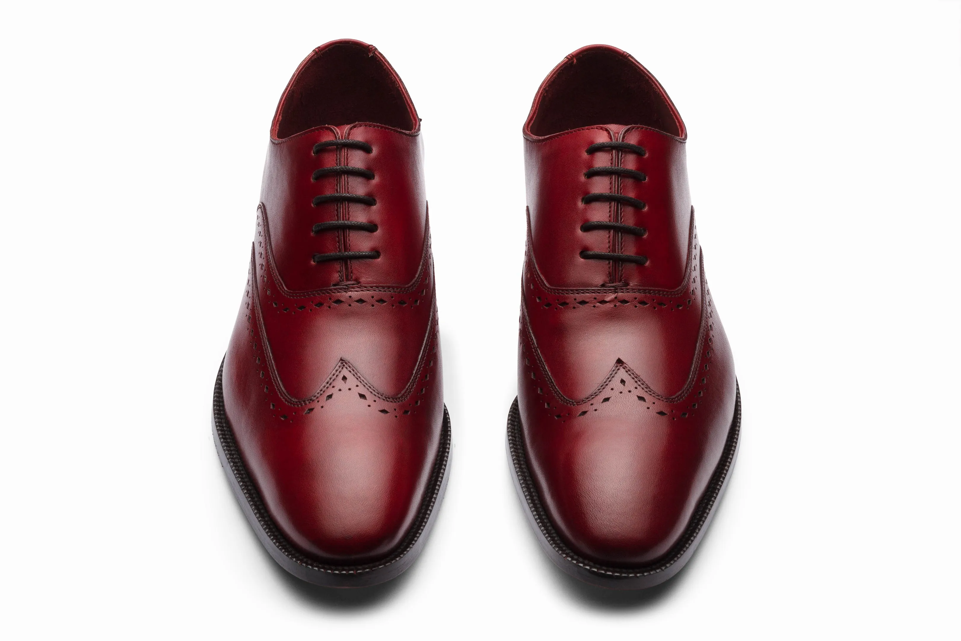 Dark Oxblood Wingtip Oxford Shoes