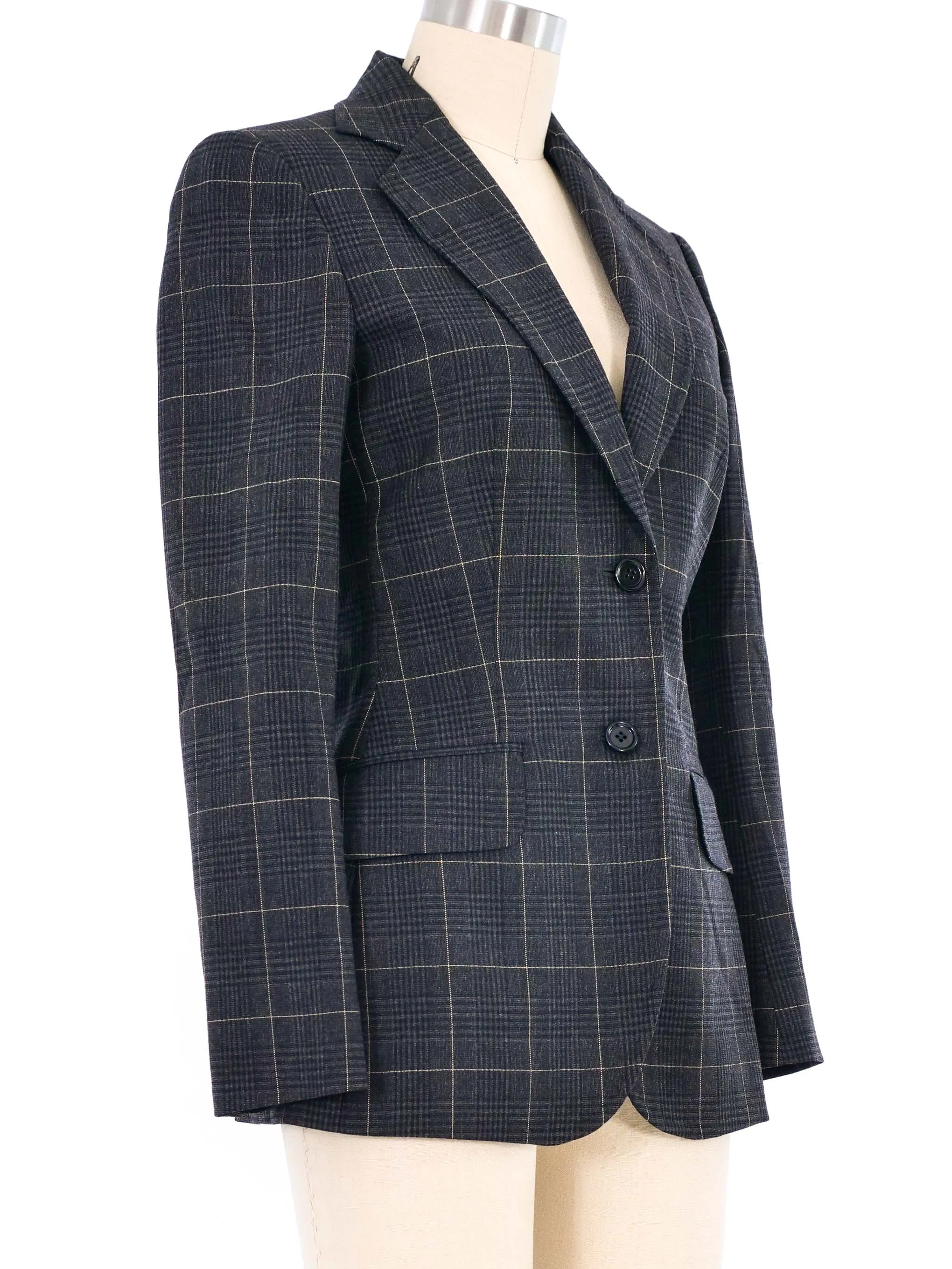 Dolce And Gabbana Charcoal Plaid Blazer