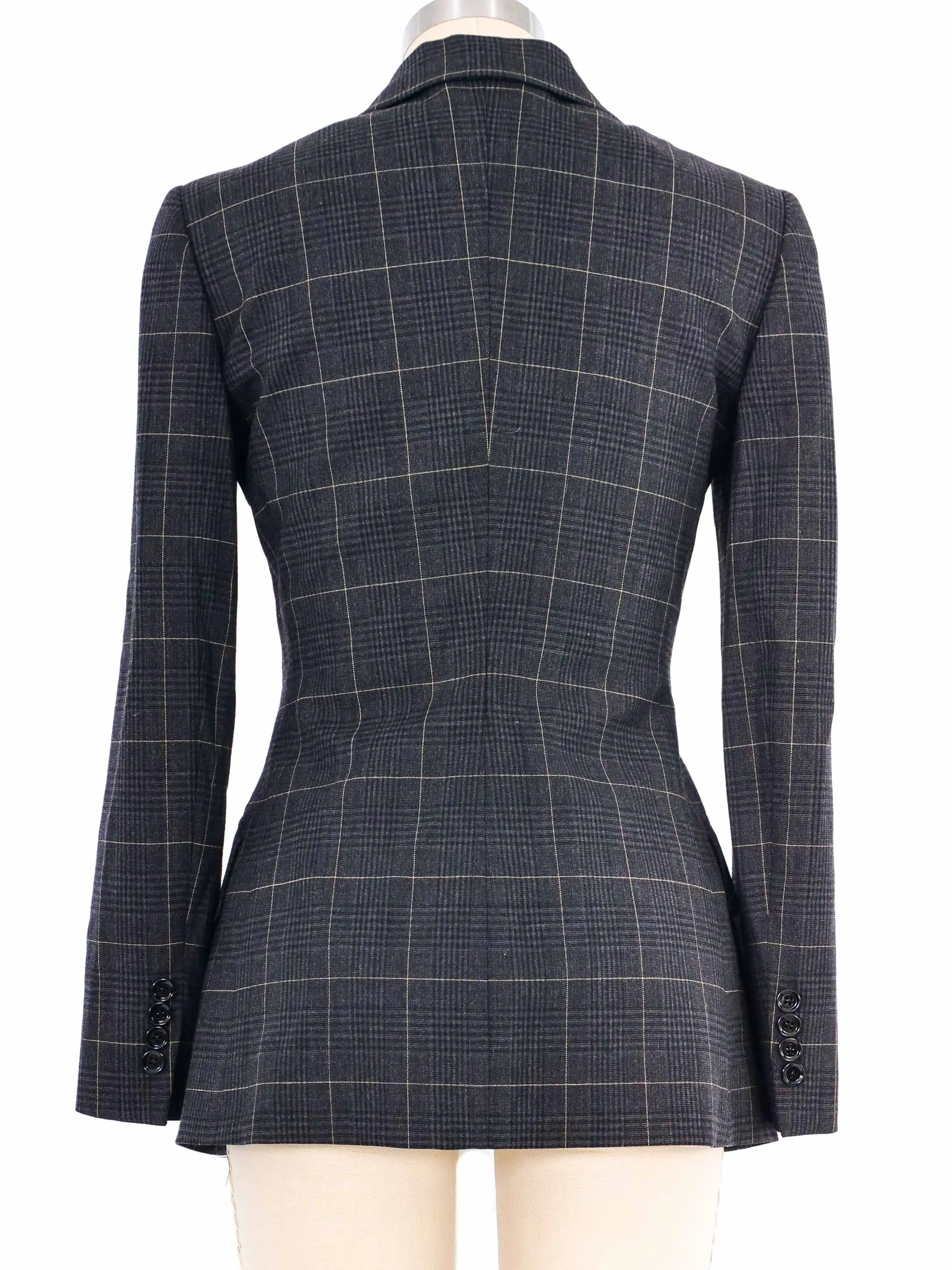 Dolce And Gabbana Charcoal Plaid Blazer