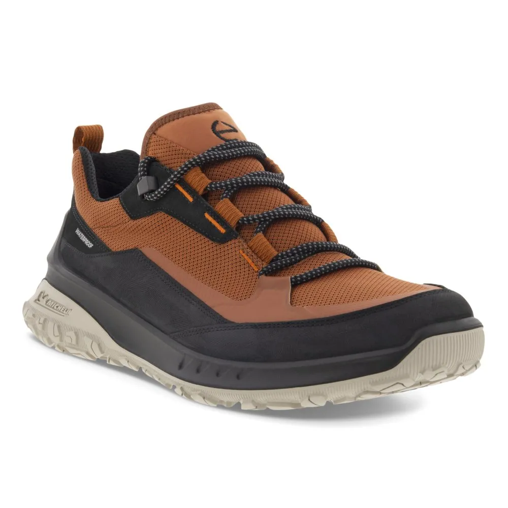 Ecco Men's Waterproof Low Shoe - Black/Cognac