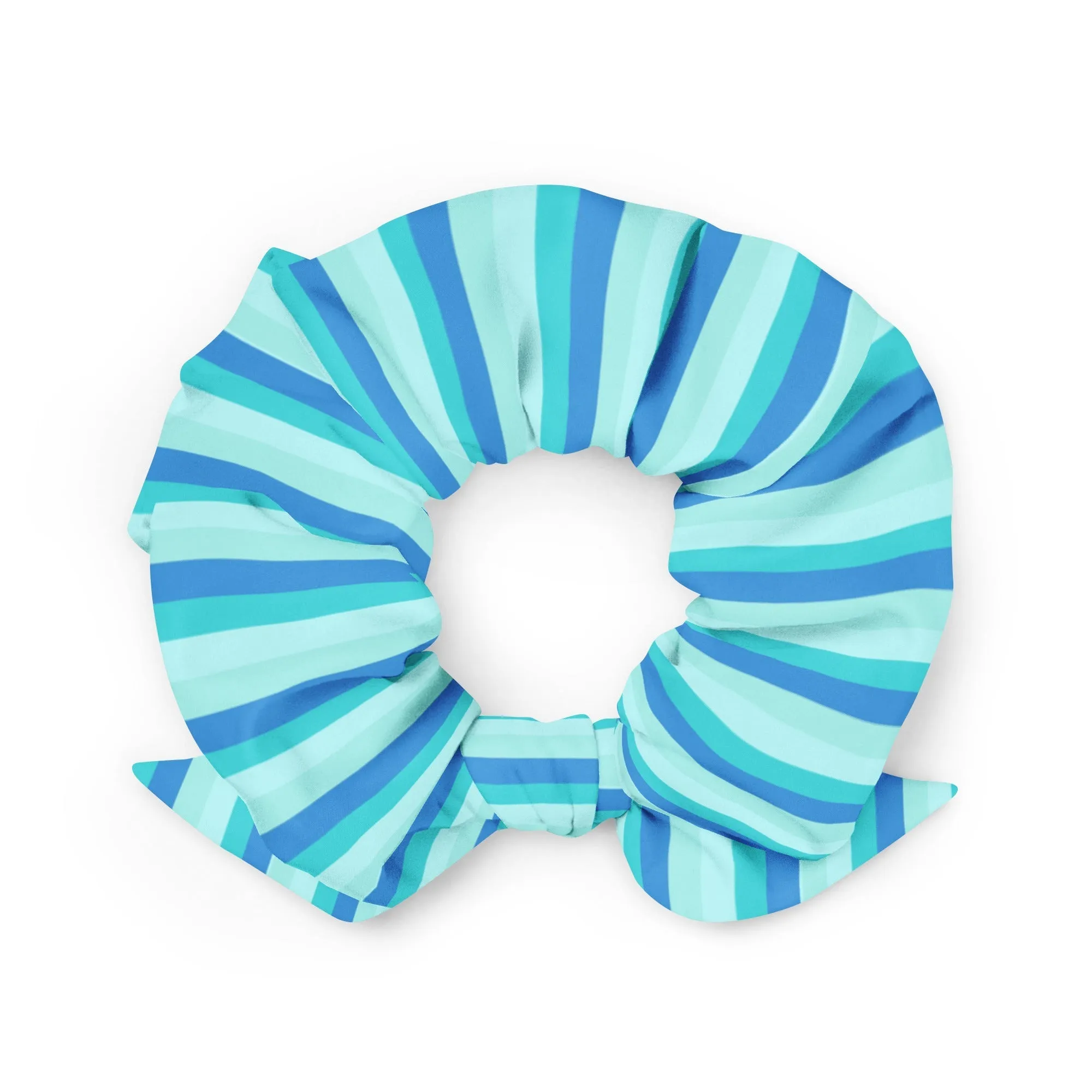 Eco-Friendly Blue Striped Scrunchie