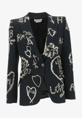 Embellished Single-Breasted Blazer