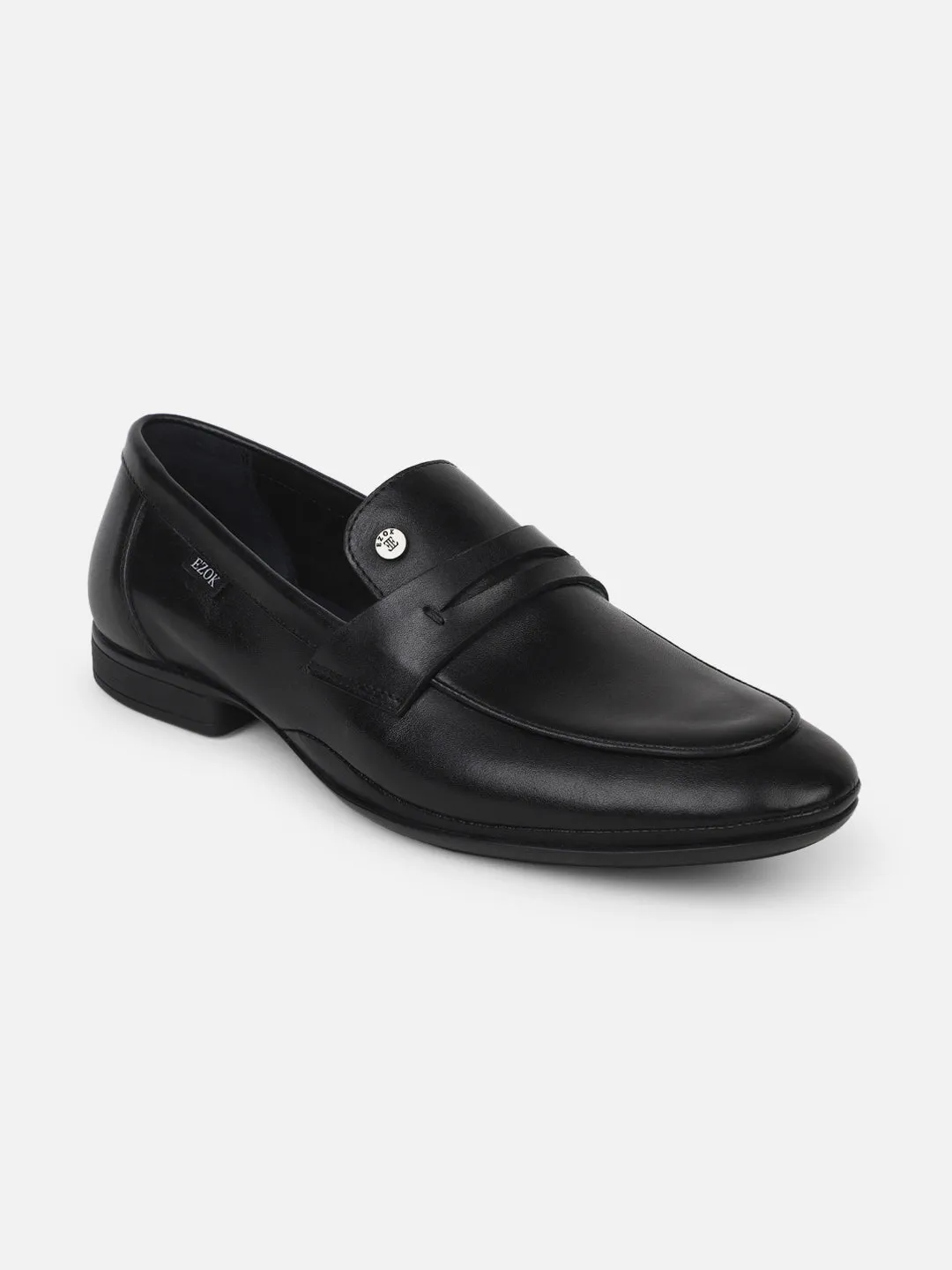 Ezok Men Leather Loafer Mocassins - Black