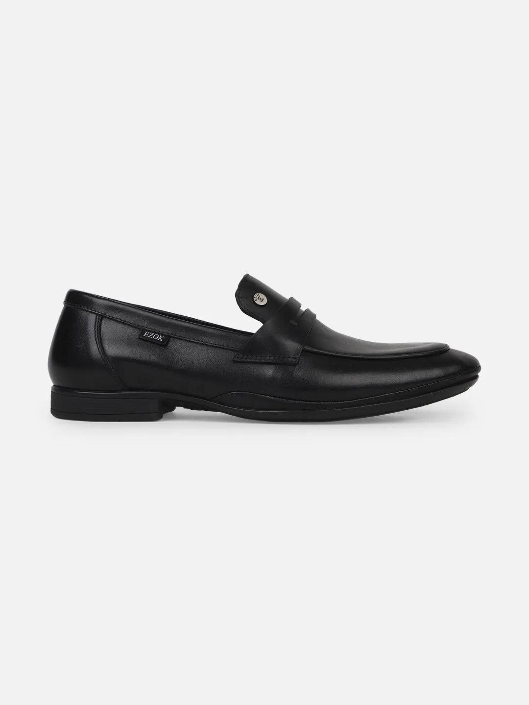 Ezok Men Leather Loafer Mocassins - Black