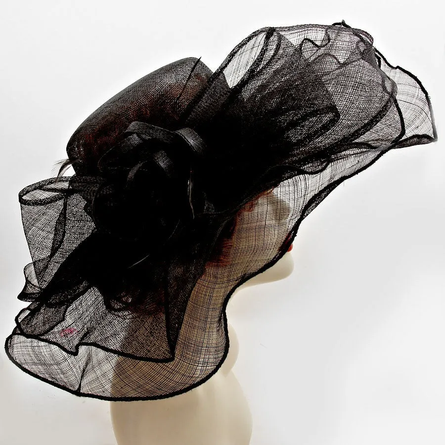 Feathered Derby Hat by iLLASPARKZ - Dressy Sinamay