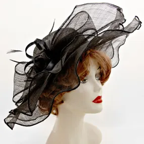 Feathered Derby Hat by iLLASPARKZ - Dressy Sinamay