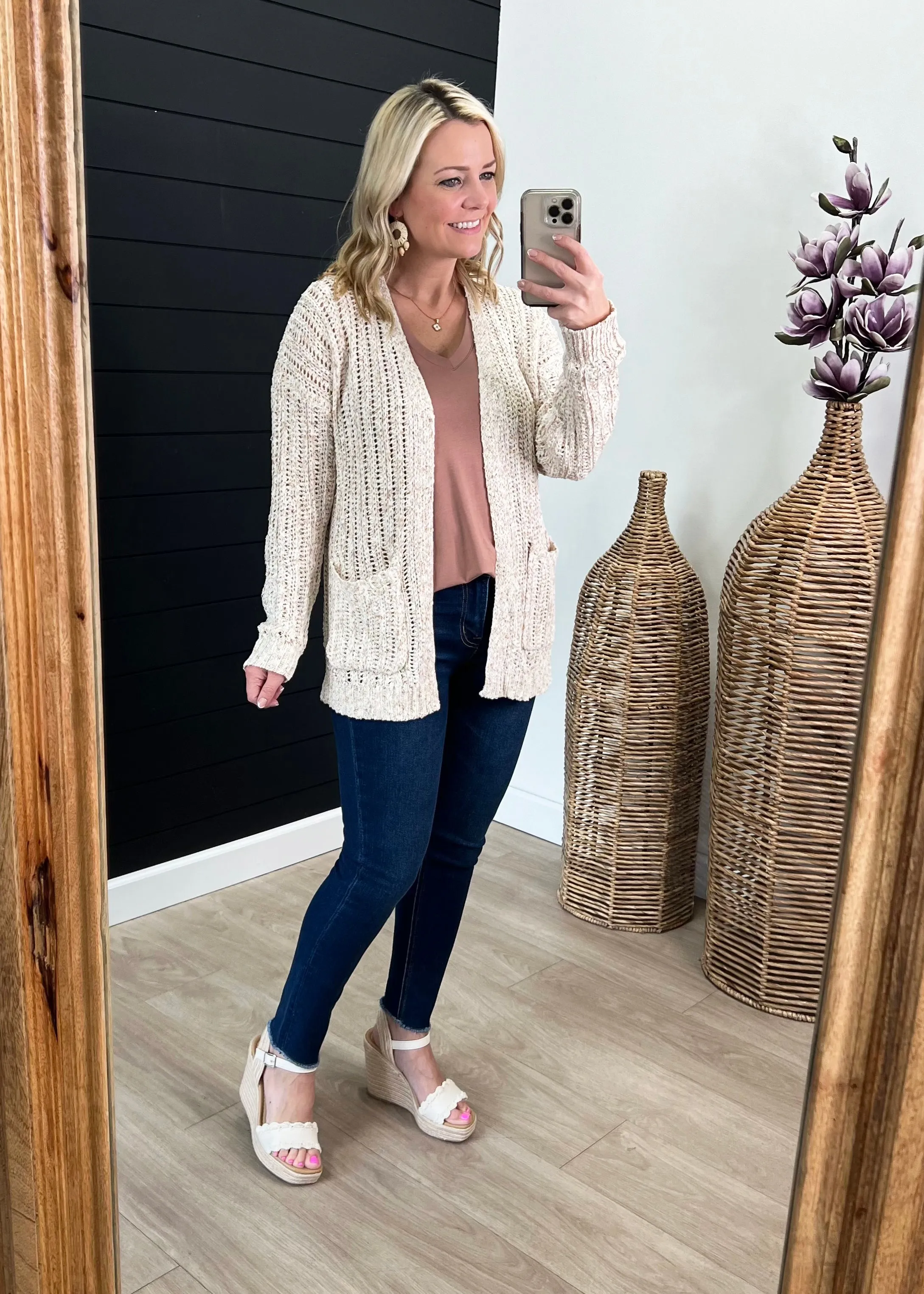 FINAL SALE - Reunited Crochet Cardigan in Natural